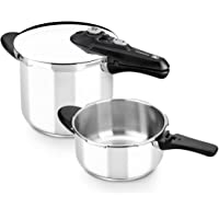 BRA Vitesse - Set duo ollas a presión- Metal- Plata- 4 y 7 litros.Aptas para todo tipo de cocinas -incluída inducción.